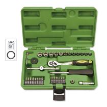 JBM 52720 - ESTUCHE DE HERRAMIENTAS 36 PIEZAS VASOS SPLINE DE 1/4"