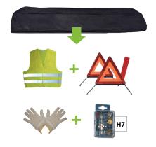 JBM 52782 - KIT EMERGENCIA BOLSA NEGRA + MK H7 + CHALECO + TRIANG. + GUA