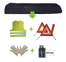 JBM 52783 - KIT EMERGENCIA BOLSA NEGRA + MK H7+H1 + CHALECO + TRIANG. +