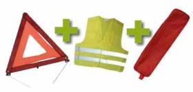 JBM 53090 - KIT EMERGENCIA BOLSA ROJA RIBETE+TRIANGULO+CHALECO