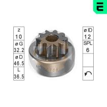 ERA ZN0708 - ENGRANAJE RUEDA LIBRE,ARRANCADOR