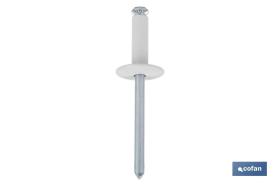 COFAN 07234816BL - REMACHE FLOR CABEZA ANCHA BLANCO 4,8 X 16 MM