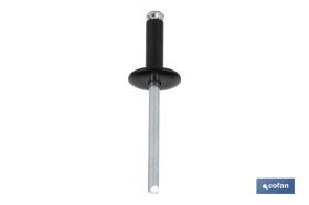 COFAN 07234816N - REMACHE FLOR CABEZA ANCHA NEGRO 4,8 X 16 MM