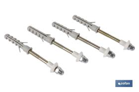 COFAN 07600101 - SET 4 PCS PARA SANITARIO WC 6 X 80 ACERO