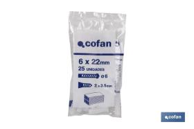 COFAN 07602112 - BOLSA 25 UDS TACO PLÁSTICO 12 MM