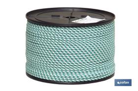 COFAN 08101024 - CARRETE CUERDA TR. HELICOIDAL 6 MM 200 MTS BCO/VDE
