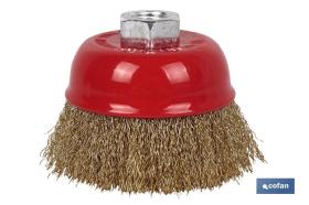 COFAN 10250051 - CEPILLO COPA ONDULADO M14 Ø65 A.LATONADO 0.3MM