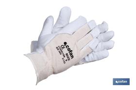 COFAN 110001566 - GUANTE PIEL VACUNO DORSO DESCUB. T-6