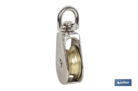 COFAN 18003026 - POLEA SIMPLE GIRATORIA NIQUELADA (Ø20MM)