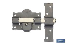 COFAN 31102070AAA - CERROJO BOTON/LLAVE PINTADO GRIS R/105-70MM 'IGUALADOS'