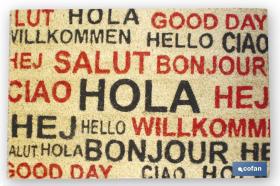 COFAN 41600142 - FELPUDO INTERIOR COCO PINTADO 40X60X1.50CM (HOLA IDIOMAS)