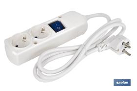 COFAN 51001002 - BASE BIPOLAR 2 TOMAS Y PROLONGACIÓN 1,5M CON INTERRUPTOR LUM
