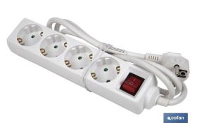 COFAN 51001004 - BASE MULTIPLE 4T. 1,4M CABLE C/INT. (16A-250V)