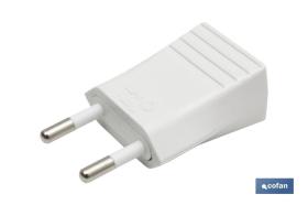 COFAN 51001016 - CLAVIJA BIPOLAR BLANCO (10A-250V)