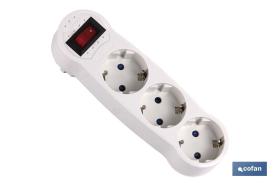 COFAN 51001034 - ADAPTADOR 3 VIAS FRONTAL SCHUKO CON INTERRUPTOR (3.500W)