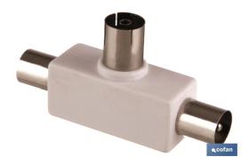 COFAN 51001050 - ADAPTADOR ANTENA 'T' 1 MACHO 2 HEMBRAS