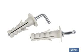 COFAN 61000311AU - BLÍSTER DE 2 UDS. TACO DE NYLON CON ALCAYATA 5X45 VENTA UNIT