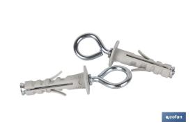 COFAN 61000313AU - BLÍSTER DE 2 UDS. TACO DE NYLON CON ARGOLLA 4X40 VENTA UNITA