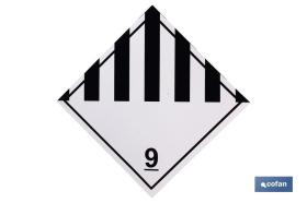 COFAN MP24AD100100 - SEÑAL ADHESIVA MAT. PELIGROSAS 100X100MM.