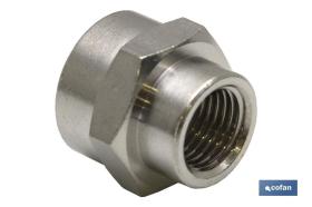 COFAN 06343834 - MANGUITO H-H REDUCIDO LATÓN NIQ. M-3/8 R-3/4