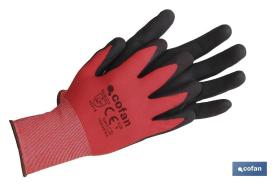 COFAN 1100027410 - GUANTE IMPREGNADO SANDY COATED ROJO/NEGRO TALLA 10