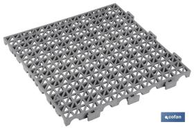 COFAN 41007000 - SET DE 4 UDS. LOSETA ALVEOLADA VERDE DE PVC 33 X 33 X 2 CM