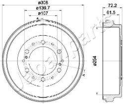 JAPANPARTS TA225 - JAPAN TAMBOR DE FRENO