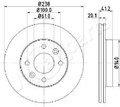 JAPANPARTS DI0708 - JAPAN BRAKE DISC