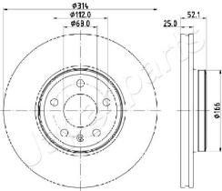 JAPANPARTS DI0916 - JAPAN BRAKE DISC