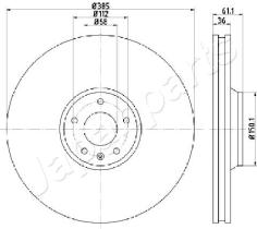 JAPANPARTS DI0928 - JAPAN BRAKE DISC