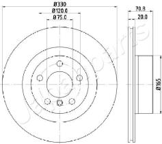 JAPANPARTS DP0127 - JAPAN BRAKE DISC