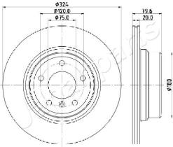JAPANPARTS DP0128 - JAPAN BRAKE DISC
