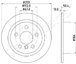 JAPANPARTS DP0136 - JAPAN BRAKE DISC