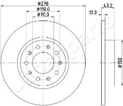 JAPANPARTS DP0204 - JAPAN BRAKE DISC