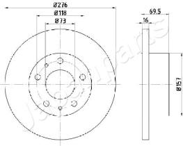 JAPANPARTS DP0223 - JAPAN BRAKE DISC