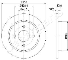 JAPANPARTS DP0303 - JAPAN BRAKE DISC