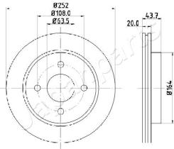 JAPANPARTS DP0308 - JAPAN BRAKE DISC