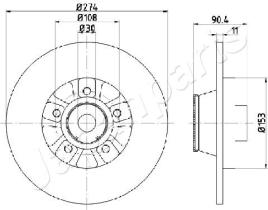 JAPANPARTS DP0511 - JAPAN BRAKE DISC