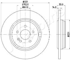 JAPANPARTS DP0523 - JAPAN BRAKE DISC