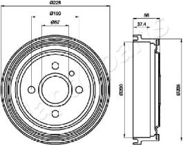JAPANPARTS TA0403 - JAPAN BRAKE DRUM