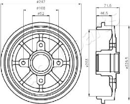 JAPANPARTS TA0610 - JAPAN BRAKE DRUM