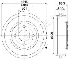 JAPANPARTS TAH21 - JAPAN BRAKE DRUM