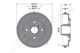 JAPANPARTS TA0401C - JAPAN TAMBOR FRENO