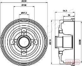 JAPANPARTS TA0412C - JAPAN TAMBOR FRENO