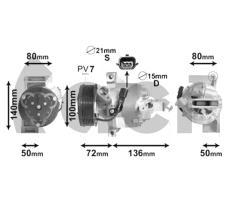 ACR 134133 - CL DKV09Z A/D PV7 114MM 12V V-B (2D-1T)