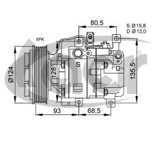 ACR 134630 - PA H12A1AF4DW PV6 125MM 12V V-B
