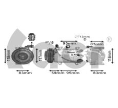 ACR 135164 - VI VS09E A/D PV5 123MM ST3 12V V-B 90º (2D-2T) BOBINA Y VALV