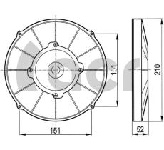 ACR 166003 - ELECTROVENTILADOR ASP 190MM 12V