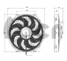 ACR 166013 - ELECTROVENTILADOR REV 280MM 12V