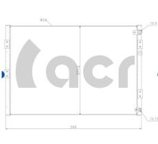 ACR 300754 - CONDENSADOR KOMATSU 566 X 371 X 16